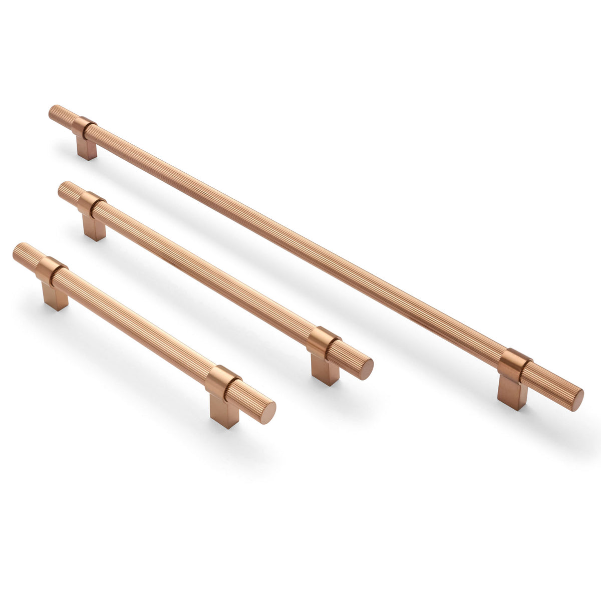 Brushed Copper PVD Fluted Pull - Cassandra