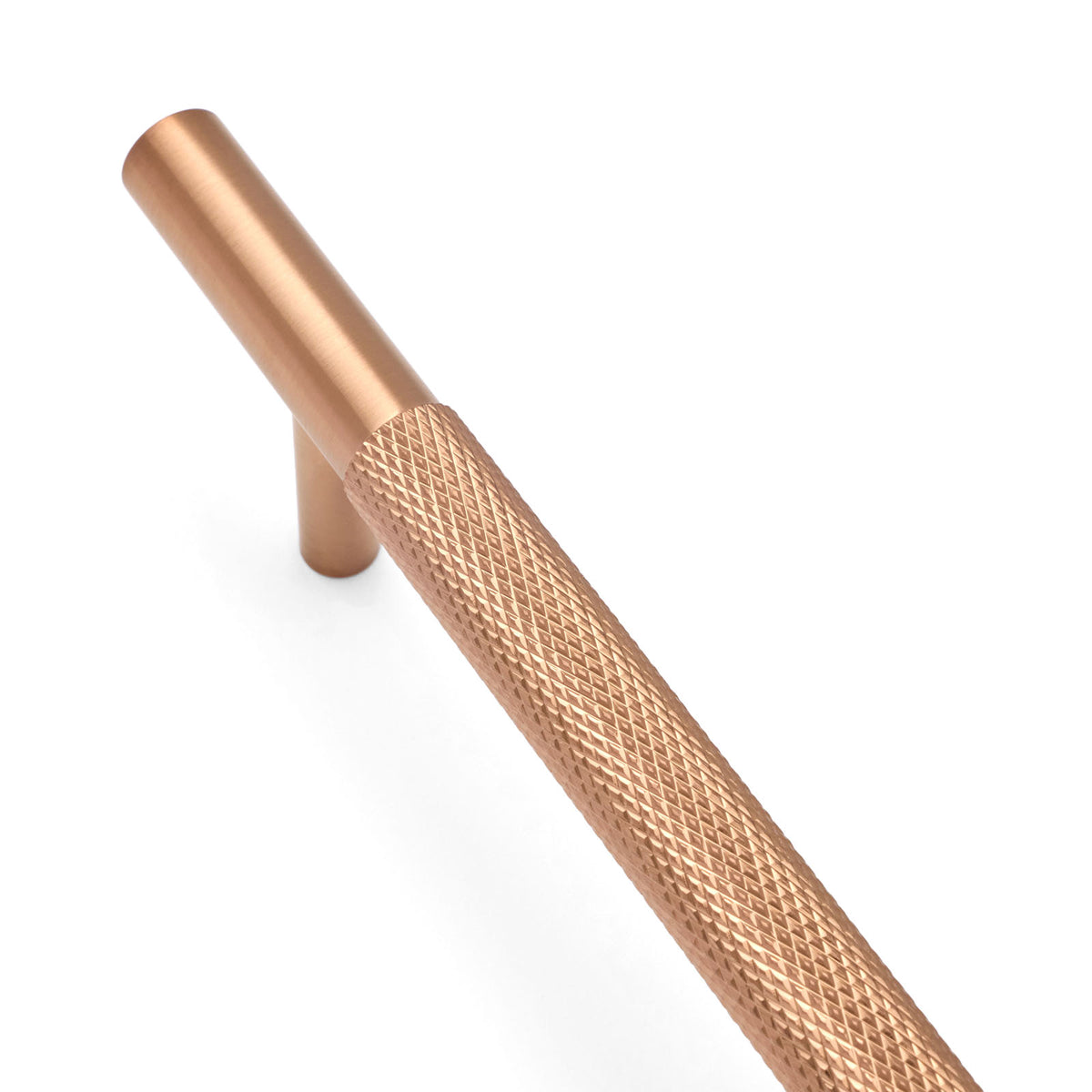 Brushed Copper PVD Knurled Drawer Pull - Charmian