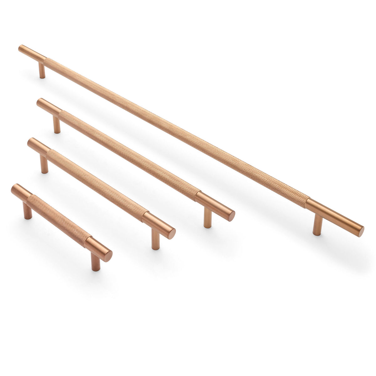 Brushed Copper PVD Knurled Drawer Pull - Charmian