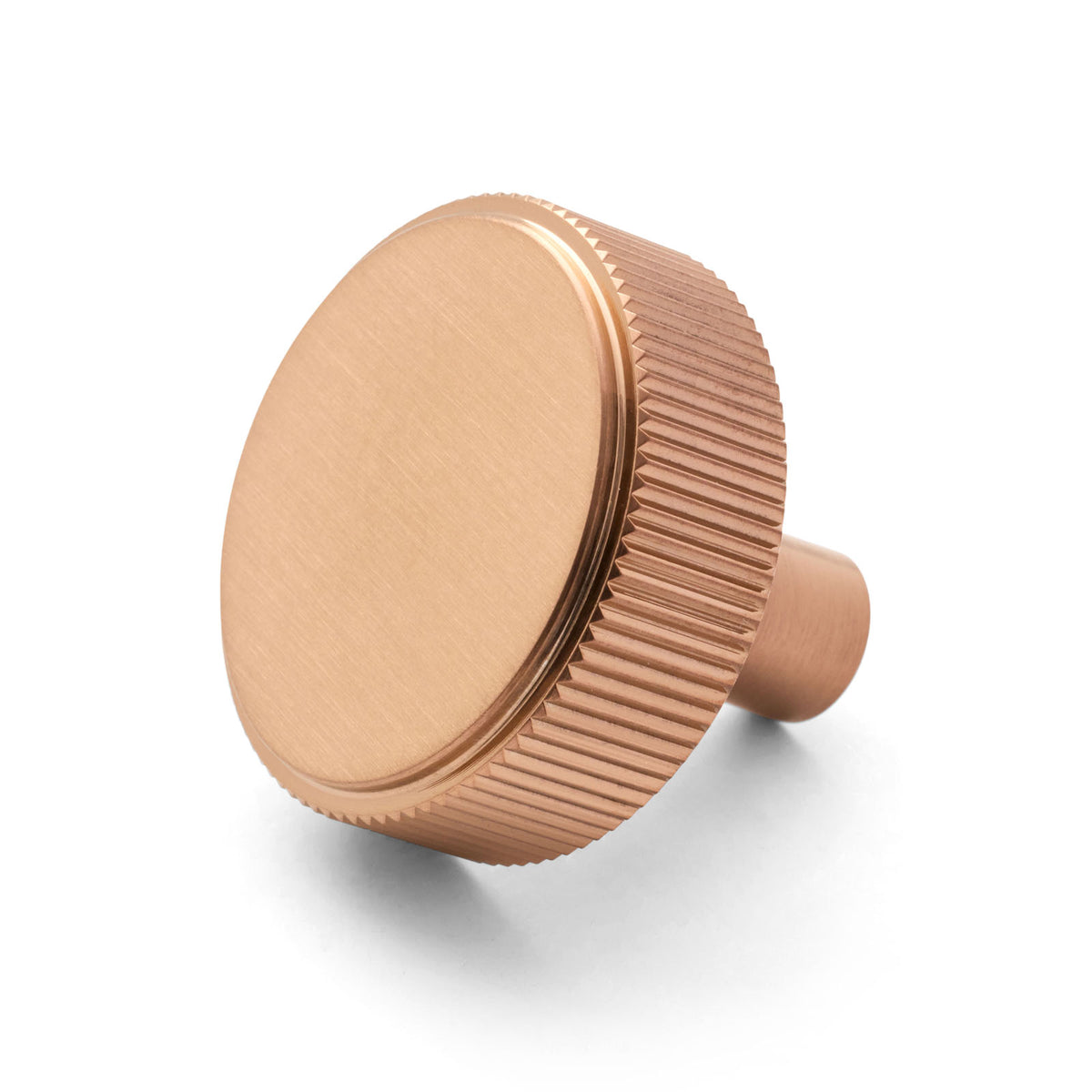 Brushed Copper Artemis PVD Round Knurled Cabinet Knob