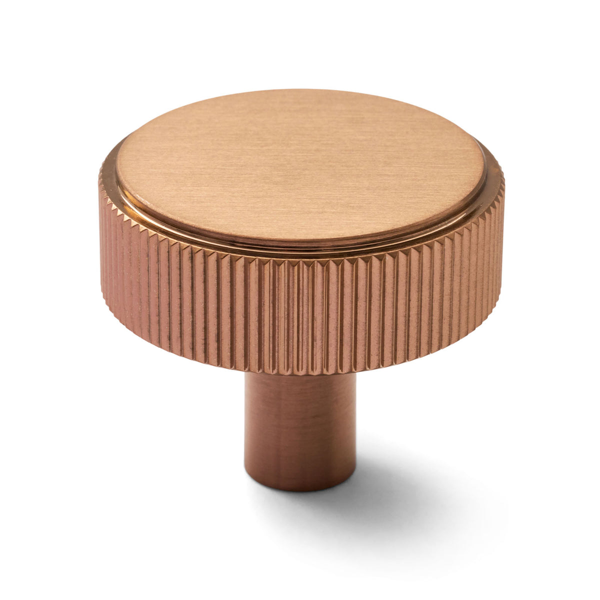 Brushed Copper Artemis PVD Round Knurled Cabinet Knob
