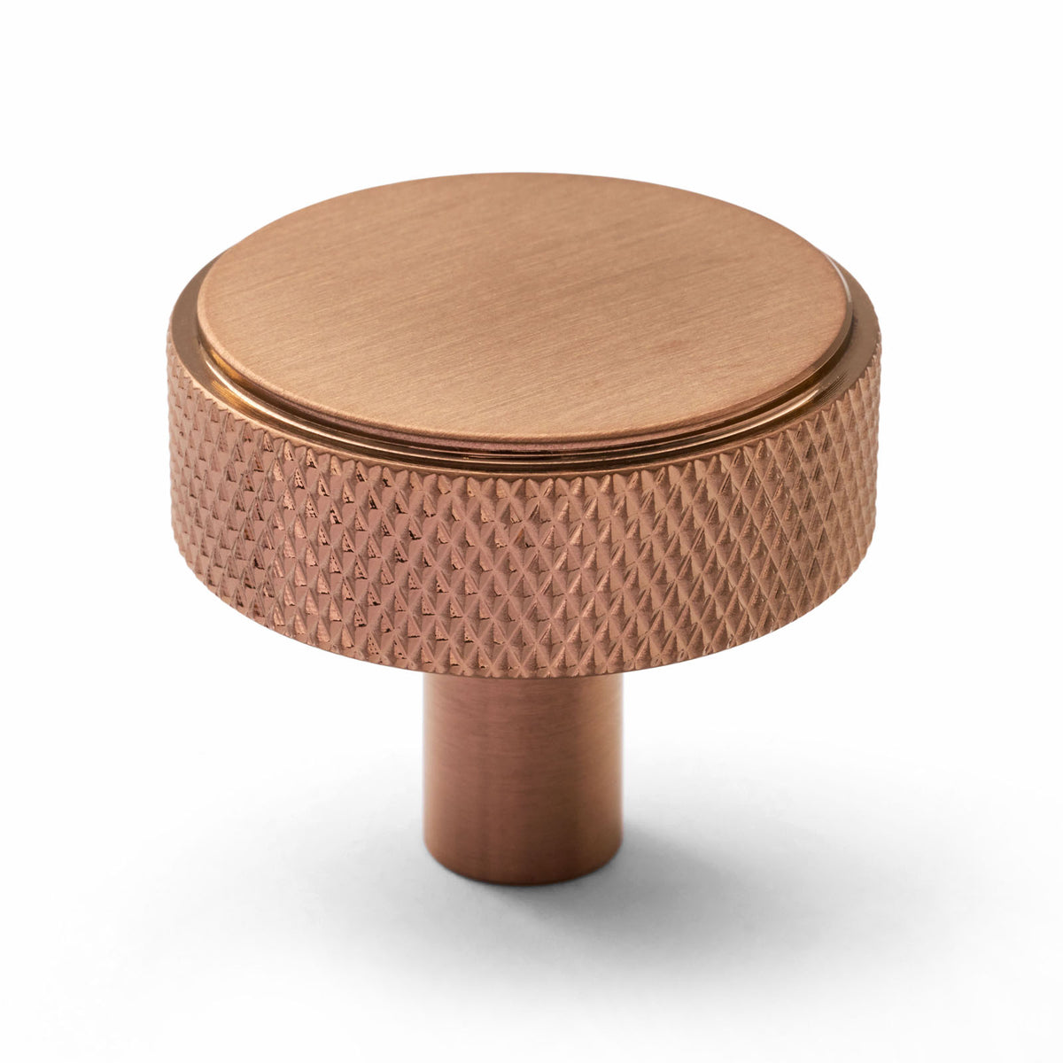 Brushed Copper Octavia PVD Round Knurled Cabinet Knob