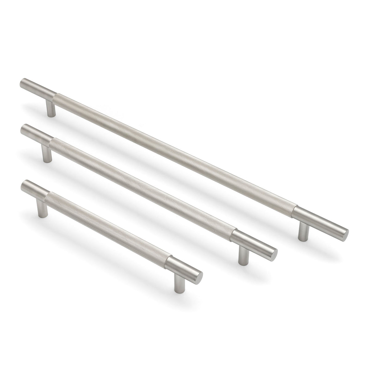 Brushed Nickel Knurled Appliance/Door Pull - Charmian