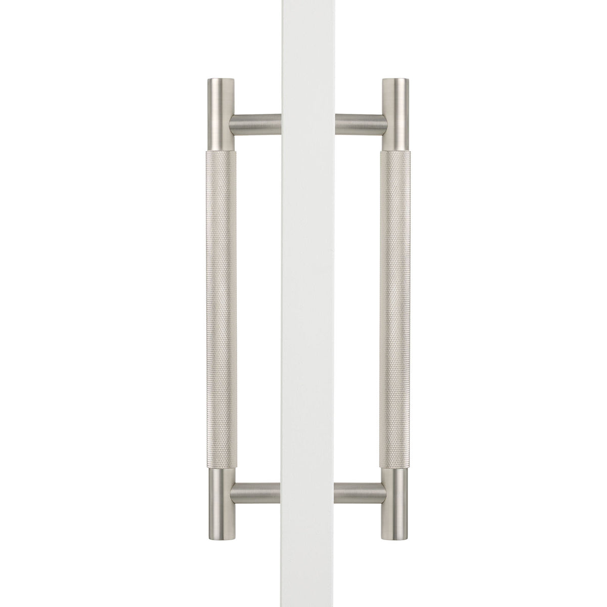 Brushed Nickel Knurled Back to Back Door Pull - Charmian