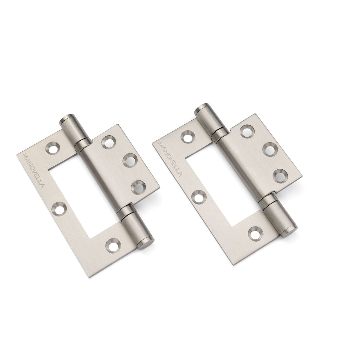 Brushed Nickel Ball Bearing Fast Fix Hinge (Pair) 100mm x 70mm