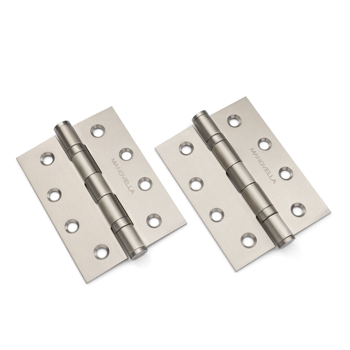 Brushed Nickel Ball Bearing Hinge (Pair) 100mm x 75mm