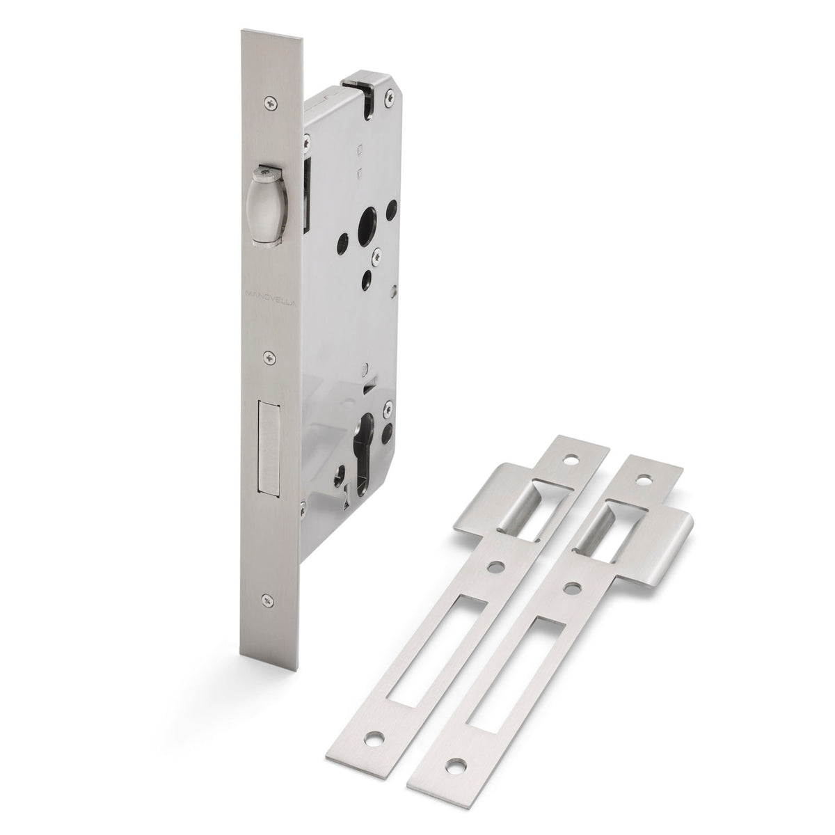 Brushed Nickel Euro Roller Mortice Lock 316SS (85mm Pitch 60mm Backset)