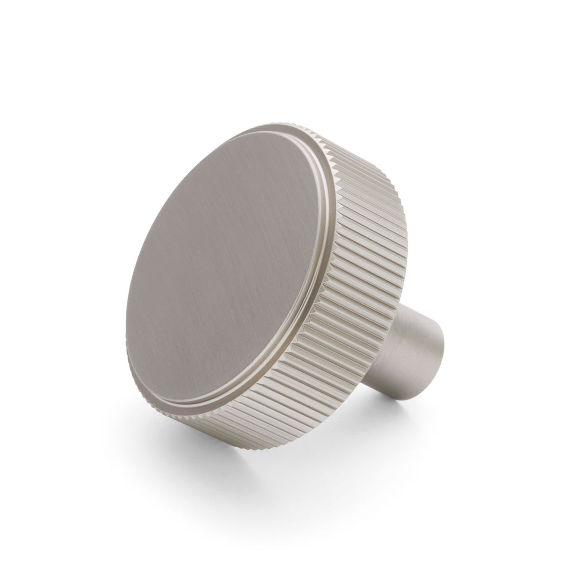 Brushed Nickel Round Fluted Cabinet Knob - Artemis