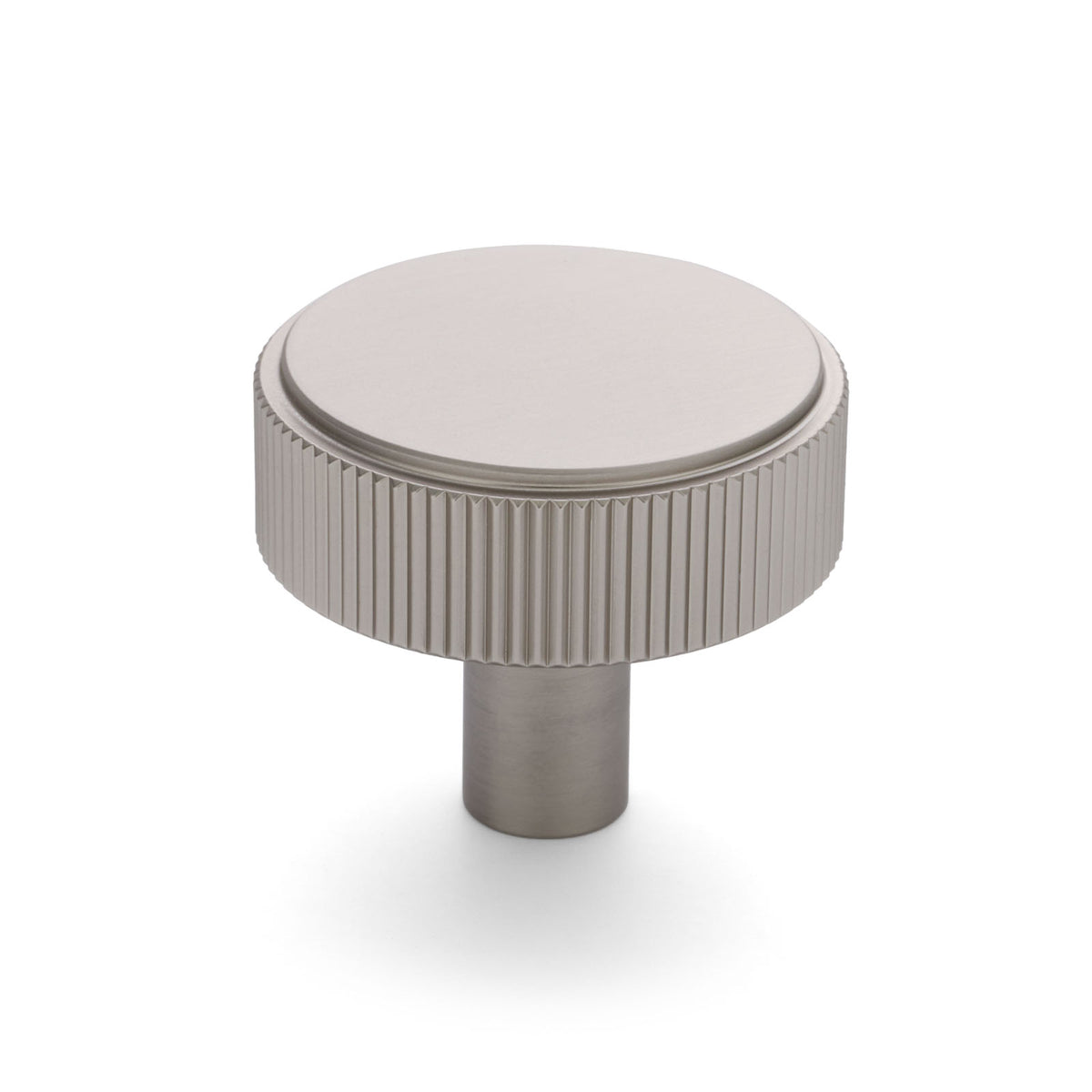 Brushed Nickel Round Fluted Cabinet Knob - Artemis