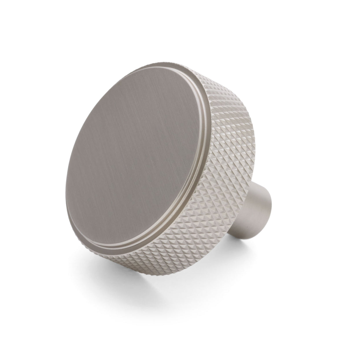 Brushed Nickel Round Knurled Cabinet Knob - Octavia