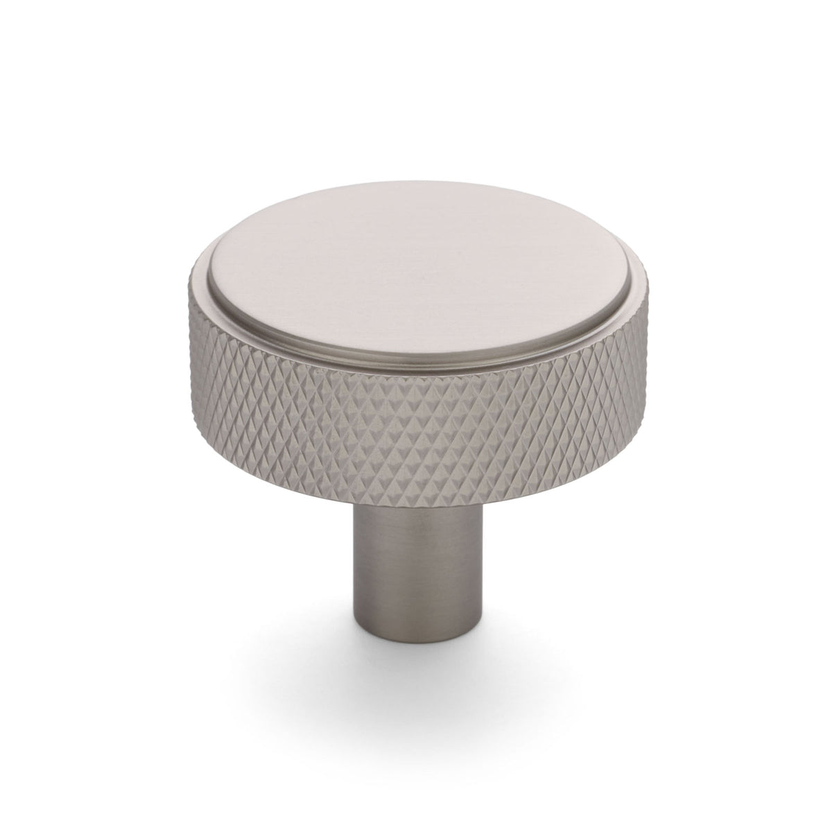 Brushed Nickel Round Knurled Cabinet Knob - Octavia