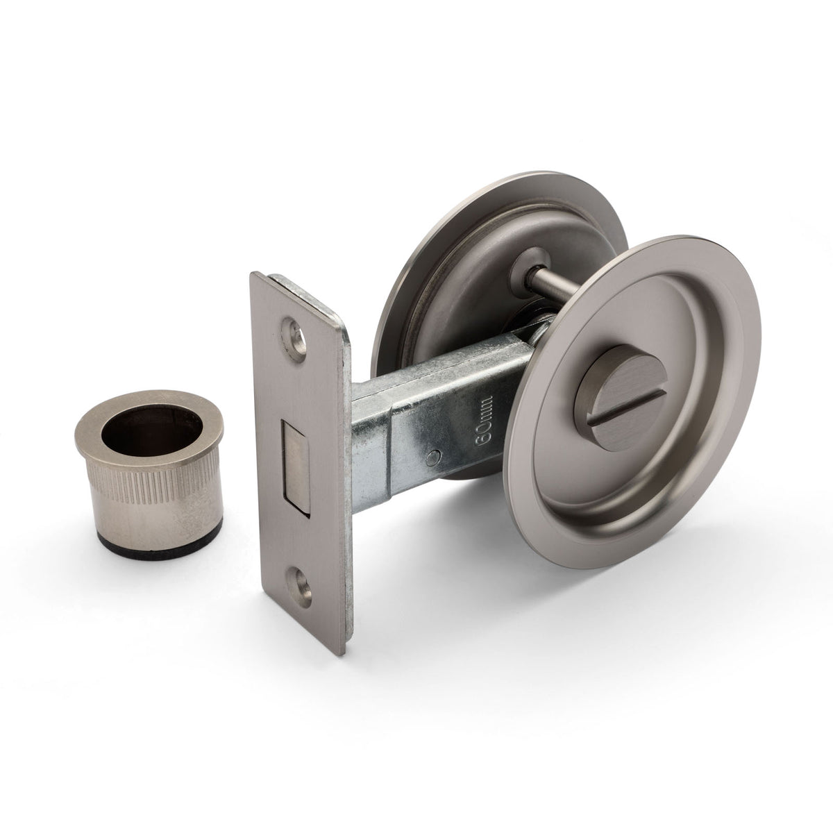 Brushed Nickel Round Sliding Cavity Privacy Lock