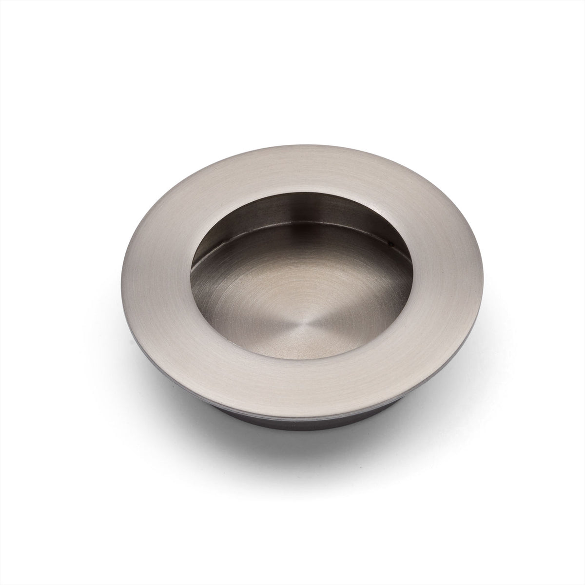 Brushed Nickel Sliding Door Round Flush Pull 65mm