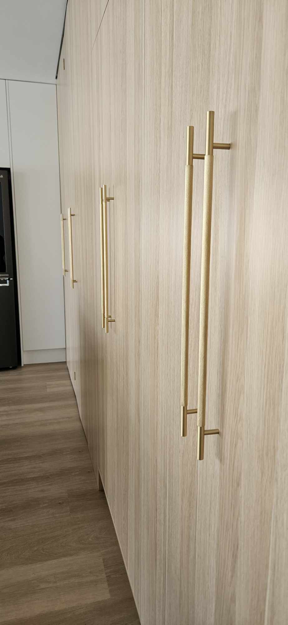 Brushed Brass Knurled Drawer Pull - Charmian