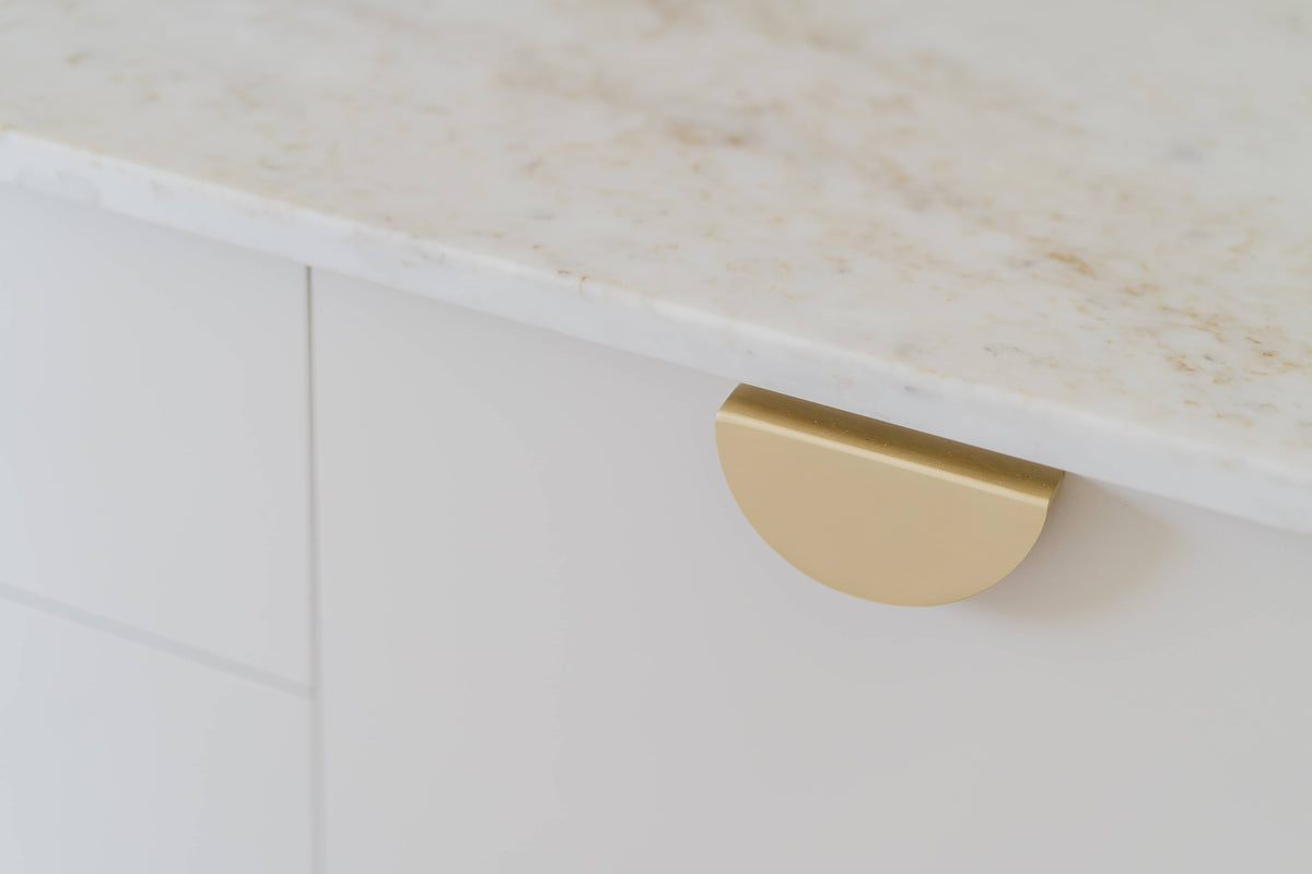 Brushed Brass Half Moon Cabinet Pull - Iris