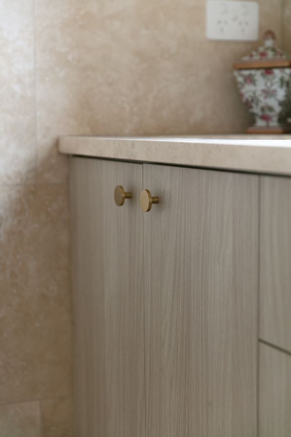 Brushed Brass Round Profile Cabinet Knob - Olivia