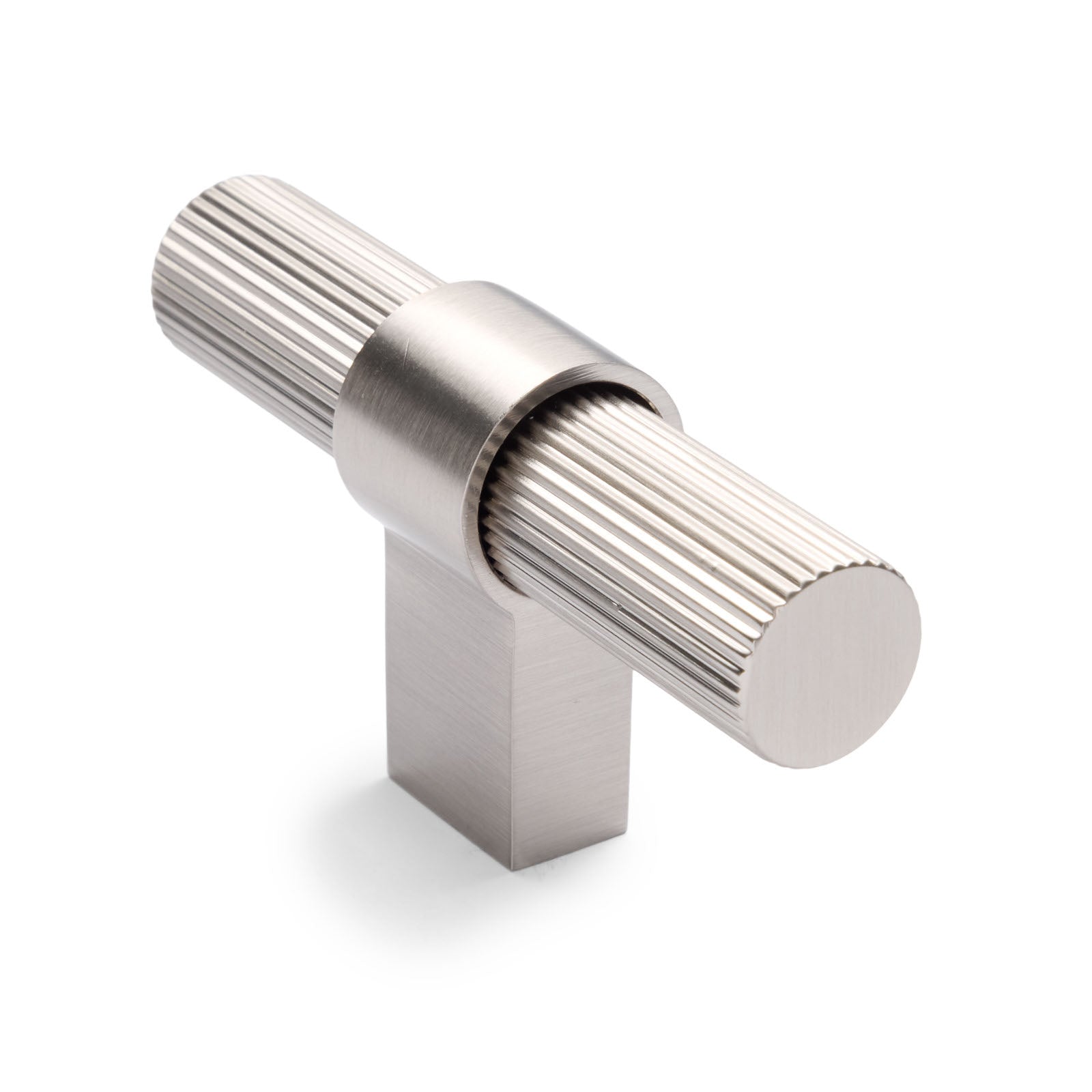 Brushed Nickel Fluted T-Bar - Athena- Manovella