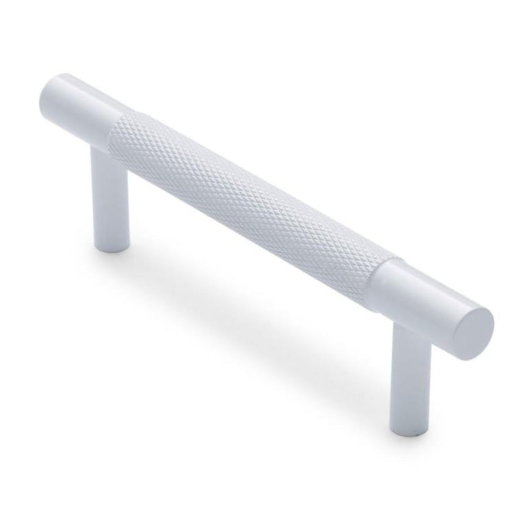 White Knurled Drawer Pull - Charmian