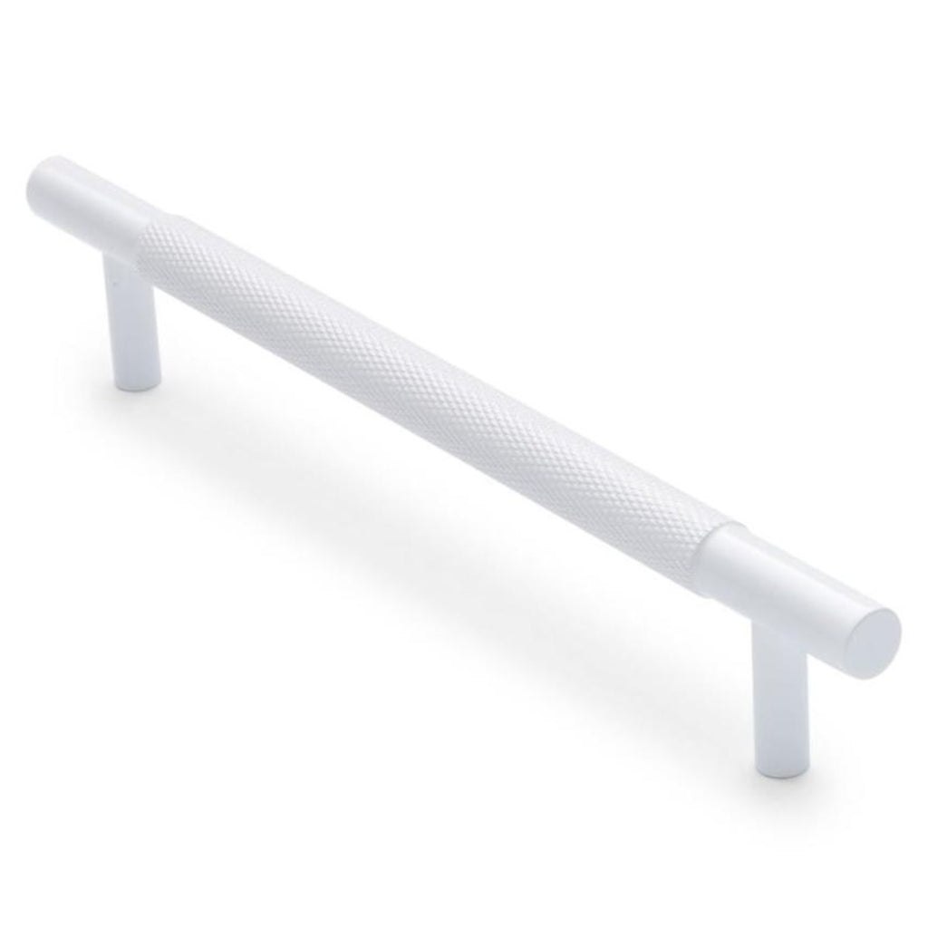 White Knurled Drawer Pull - Charmian