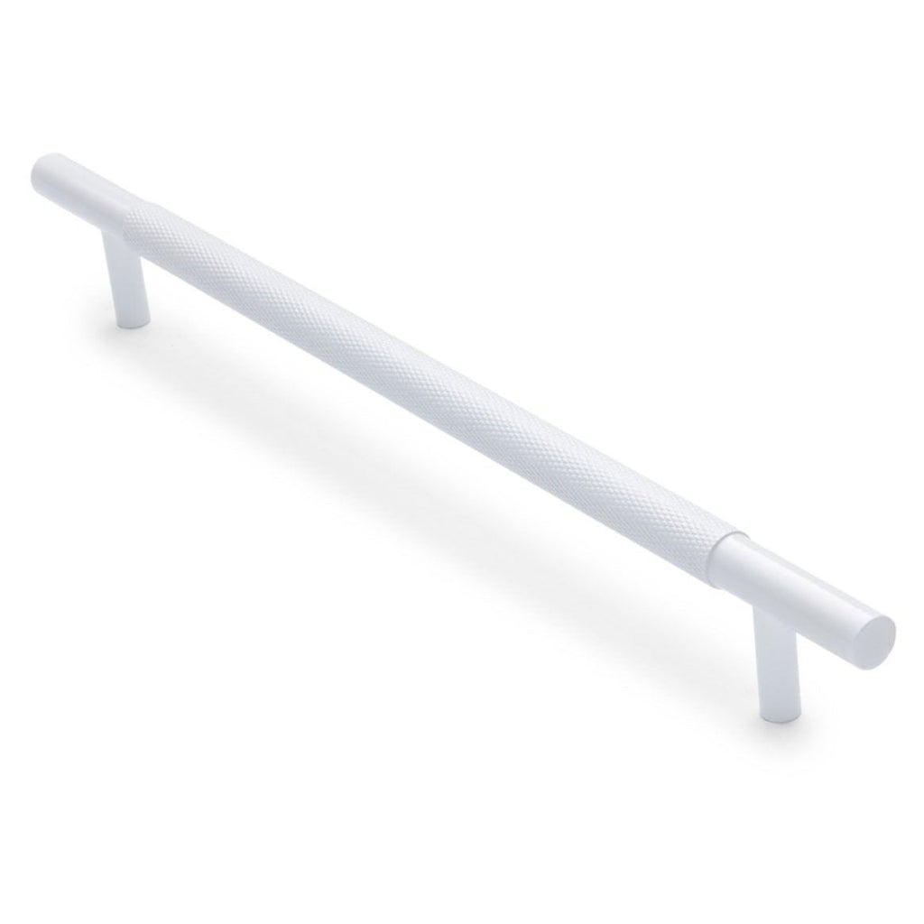 White Knurled Drawer Pull - Charmian