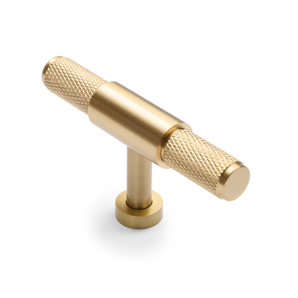 Brushed Brass Knurled Cabinet T-Bar Pull - Miranda