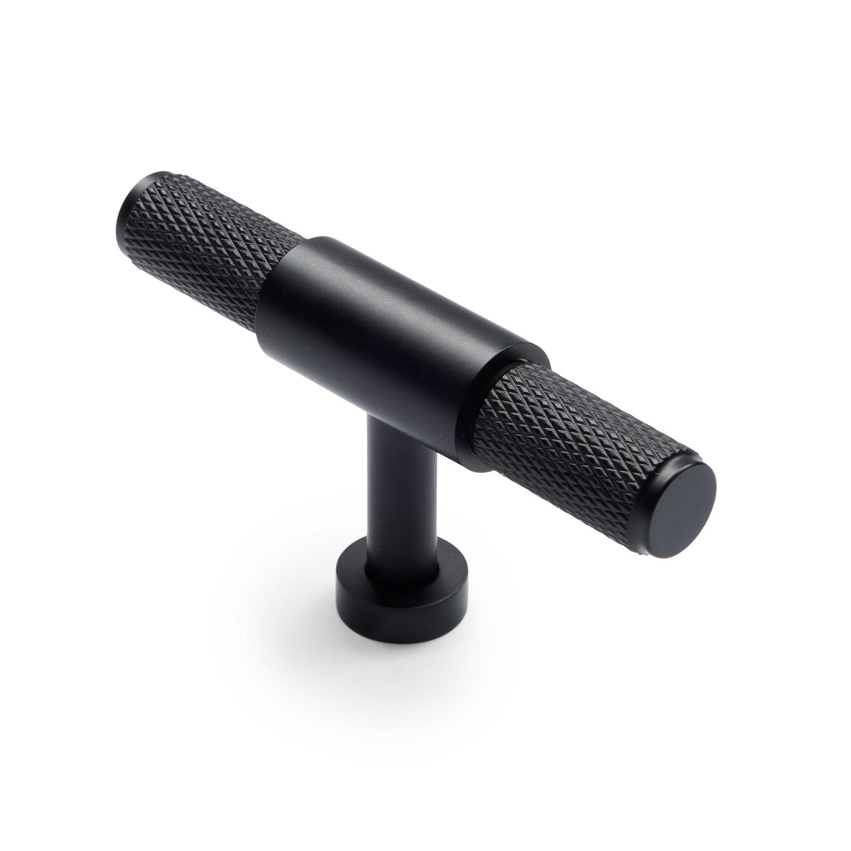 Matt Black Knurled Cabinet T-Bar Pull - Miranda