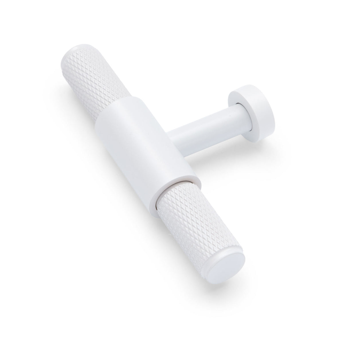 White Knurled Cabinet T-Bar Pull - Miranda