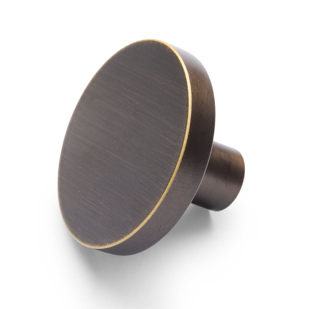 Aged Brass Round Profile Cabinet Knob - Olivia