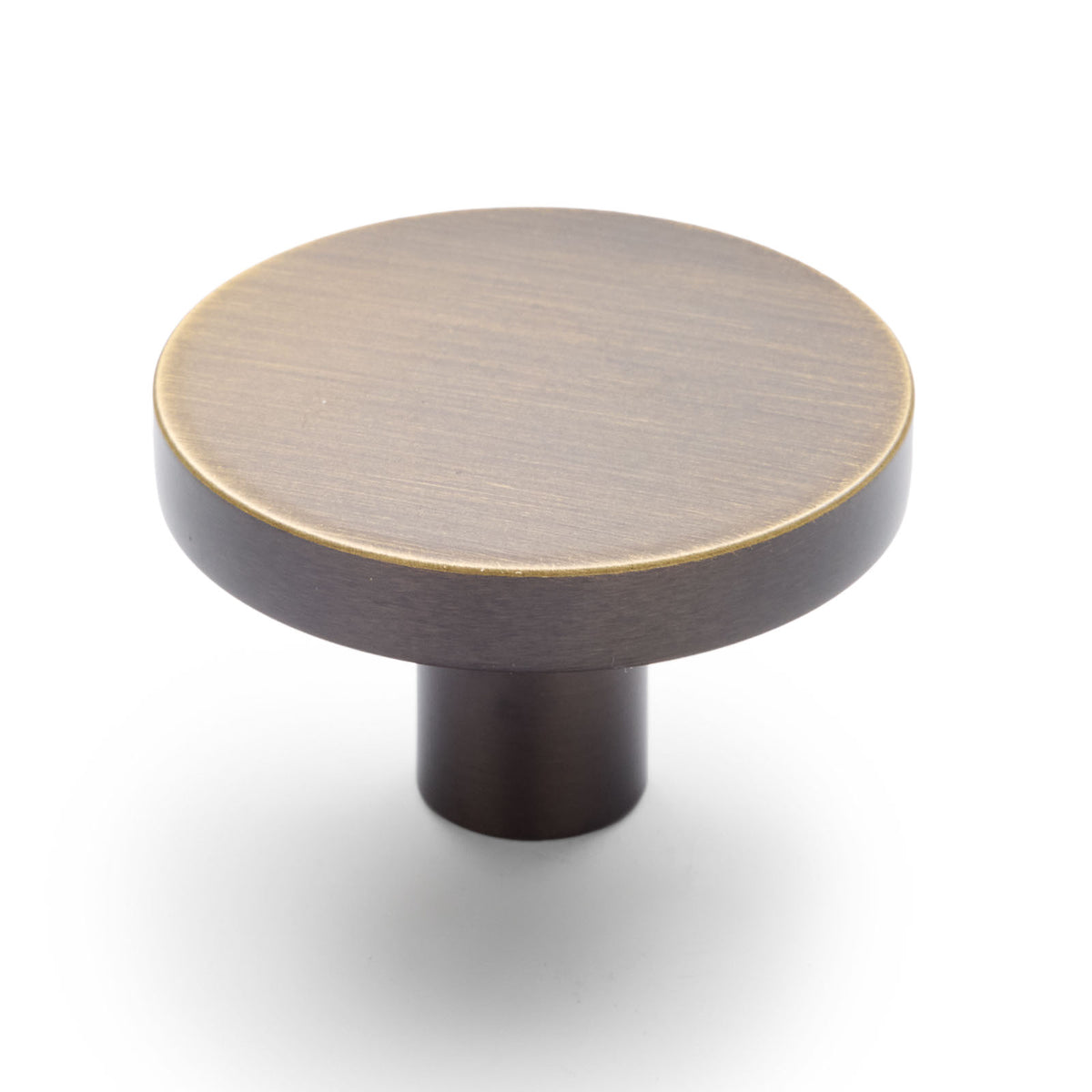 Aged Brass Round Profile Cabinet Knob - Olivia