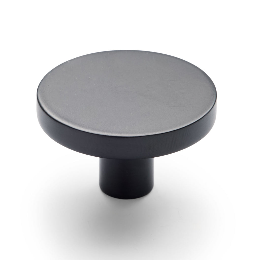 Matt Black Round Profile Cabinet Knob - Olivia