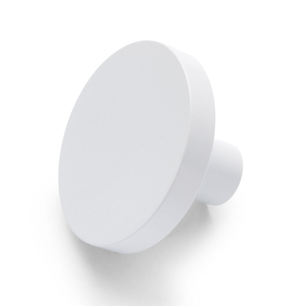 White Round Profile Cabinet Knob - Olivia