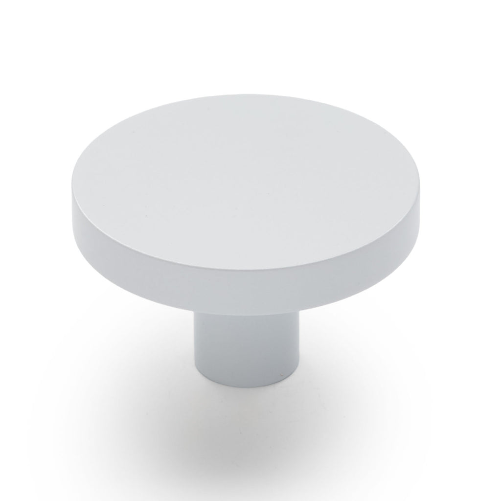 White Round Profile Cabinet Knob - Olivia