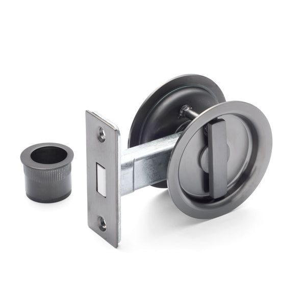 Gunmetal Round Sliding Cavity Privacy Lock | Manovella