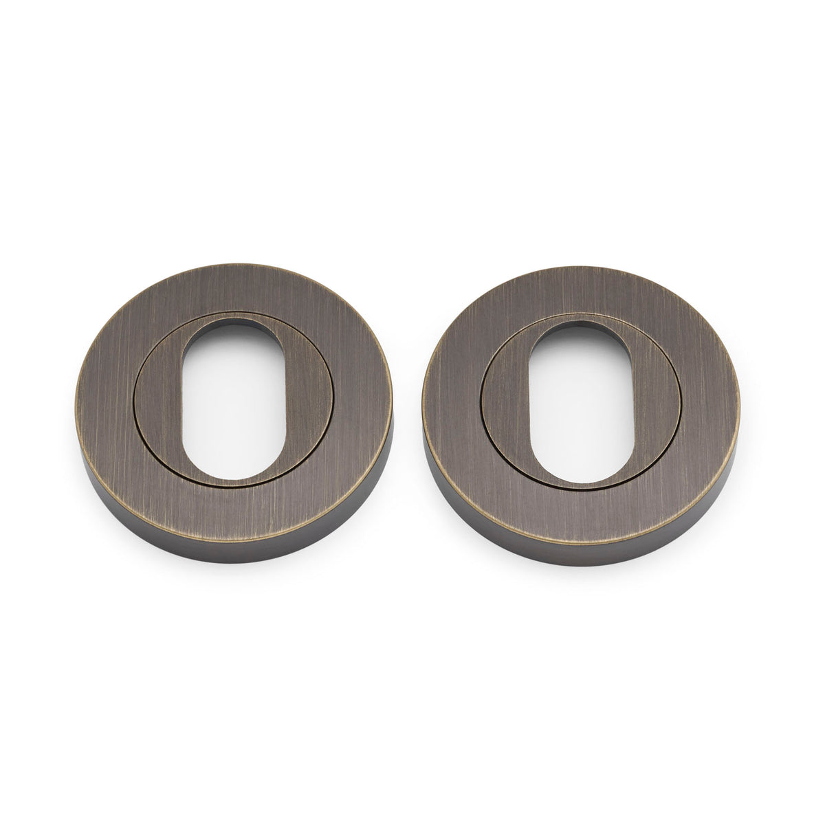 Aged Brass Oval Escutcheon (Pair)