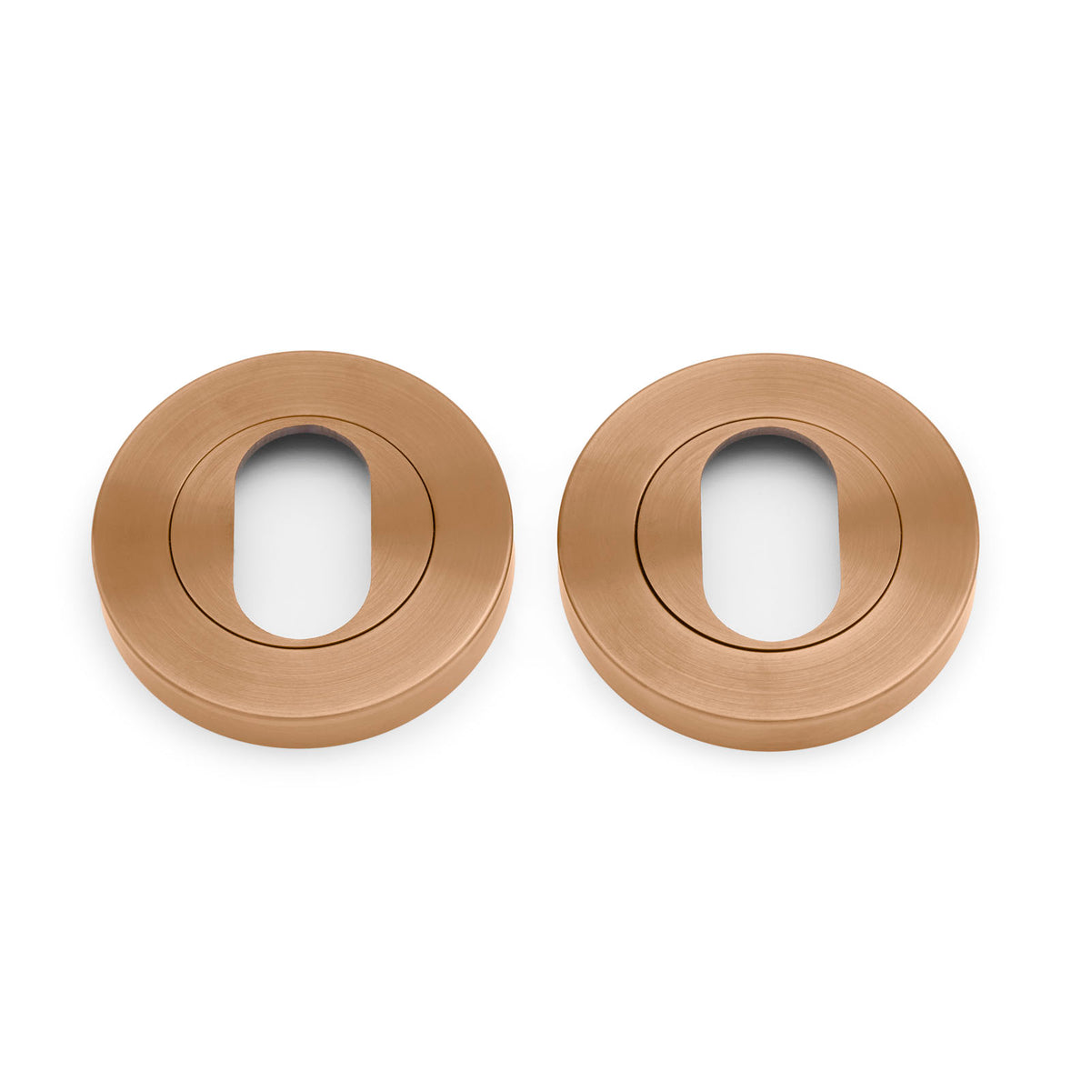 Brushed Copper Oval Escutcheon (Pair)