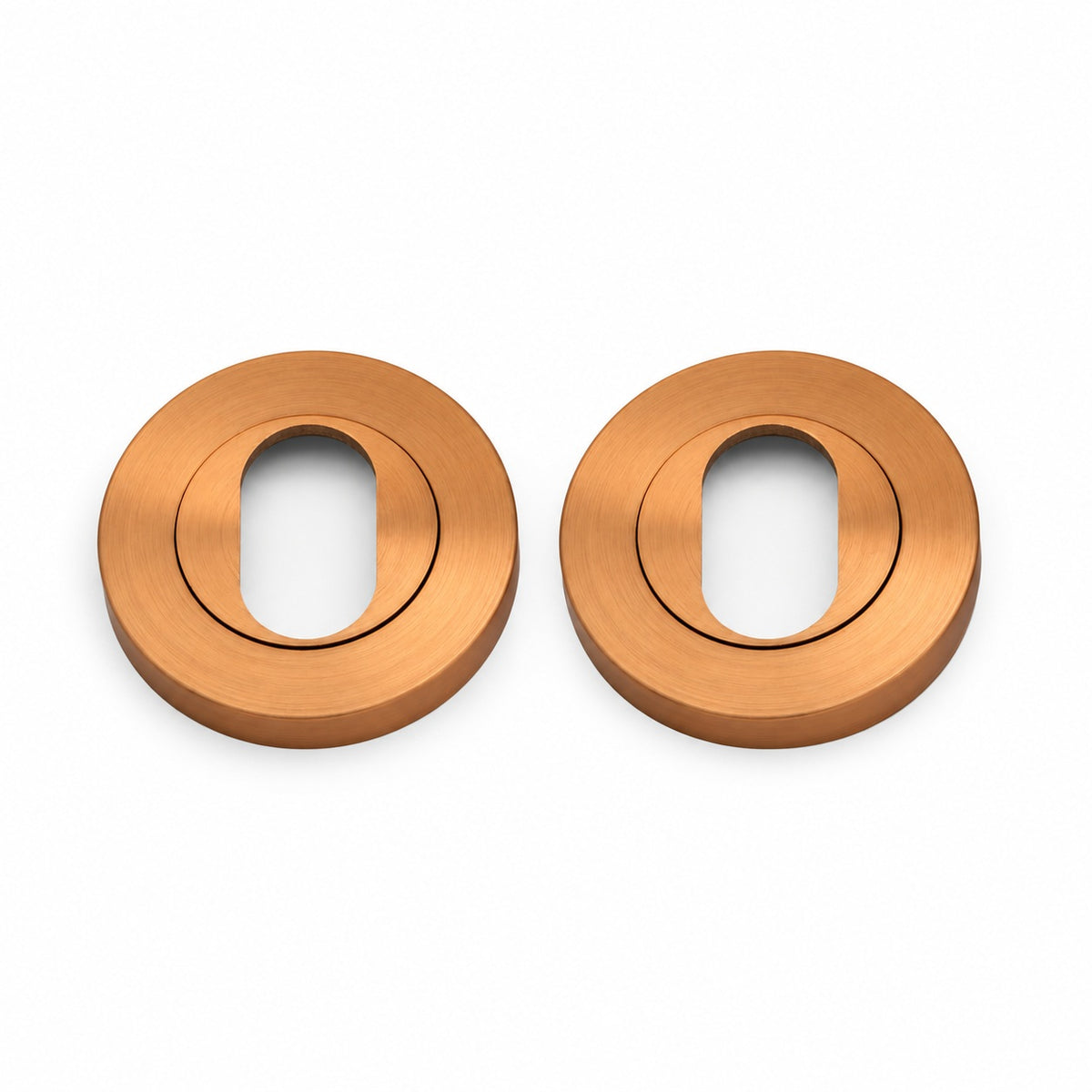 Brushed Copper Oval Escutcheon (Pair)
