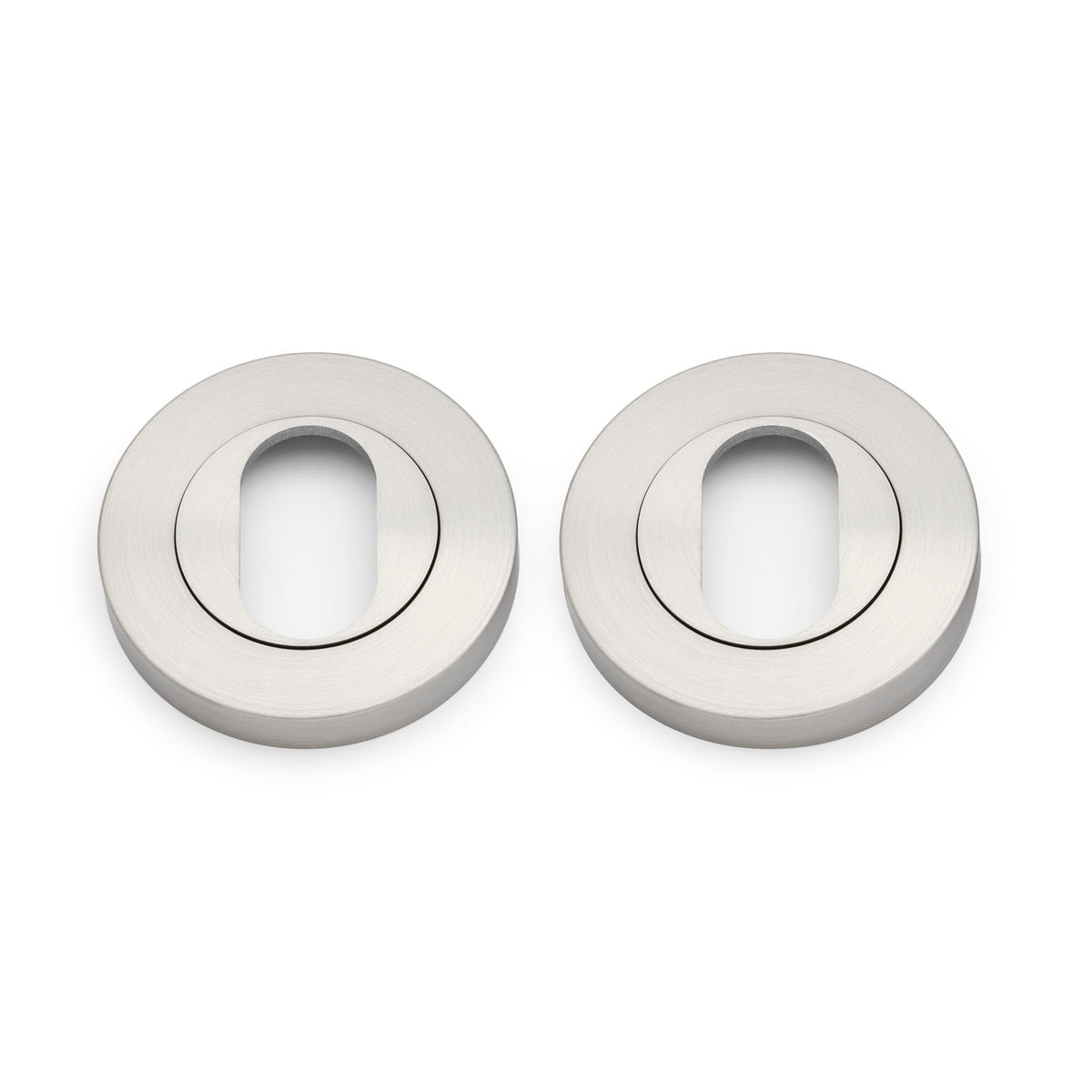 Brushed Nickel Oval Escutcheon (Pair)