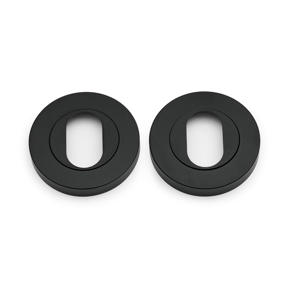 Matt Black Oval Escutcheon (Pair)