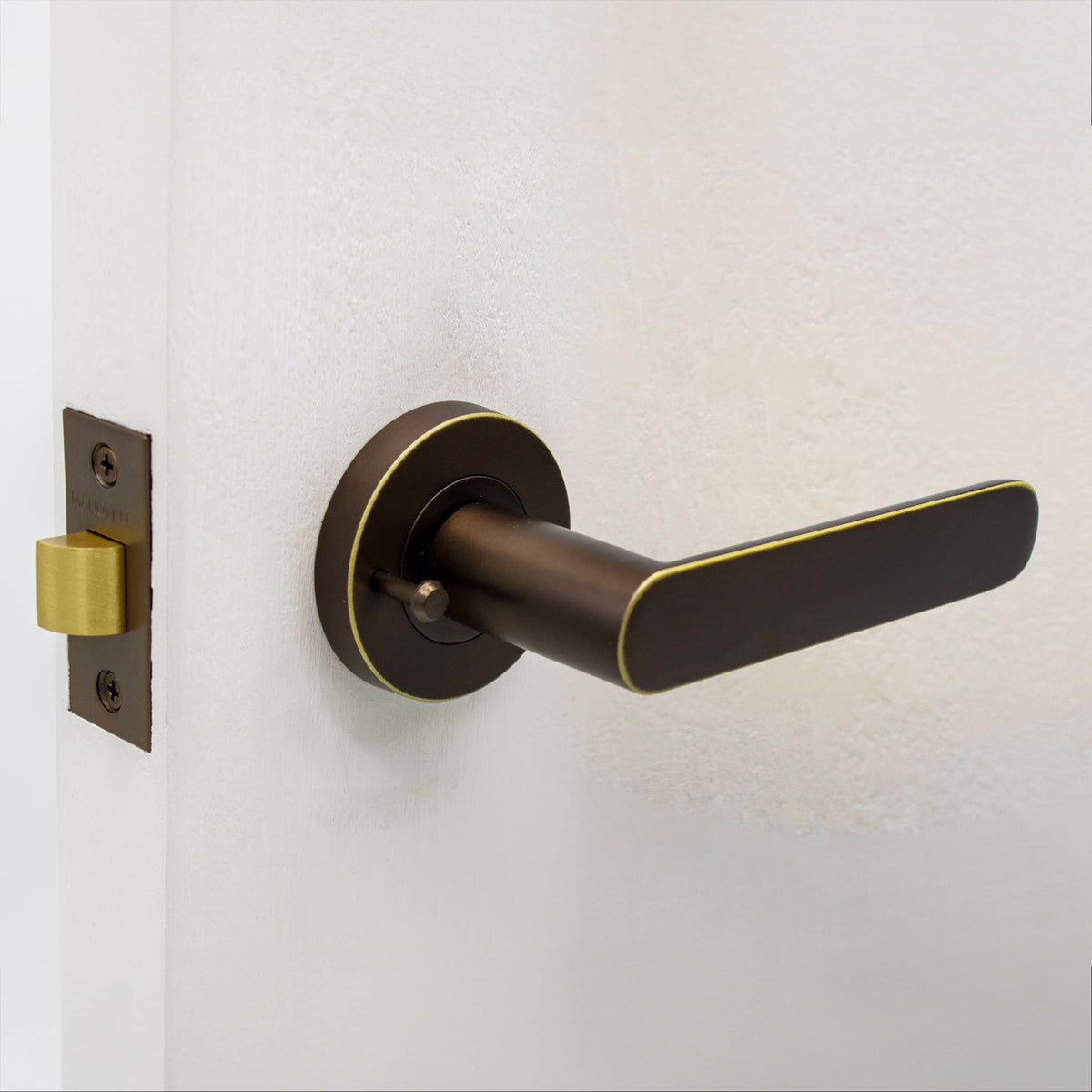 Aged Brass Privacy Door Handle - Fairhaven