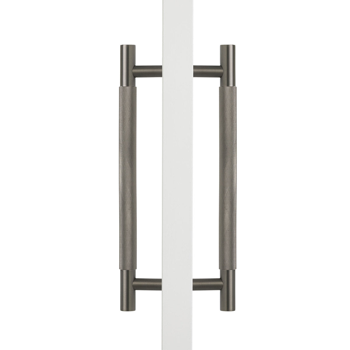 Gunmetal Knurled Back to Back Door Pull - Charmian