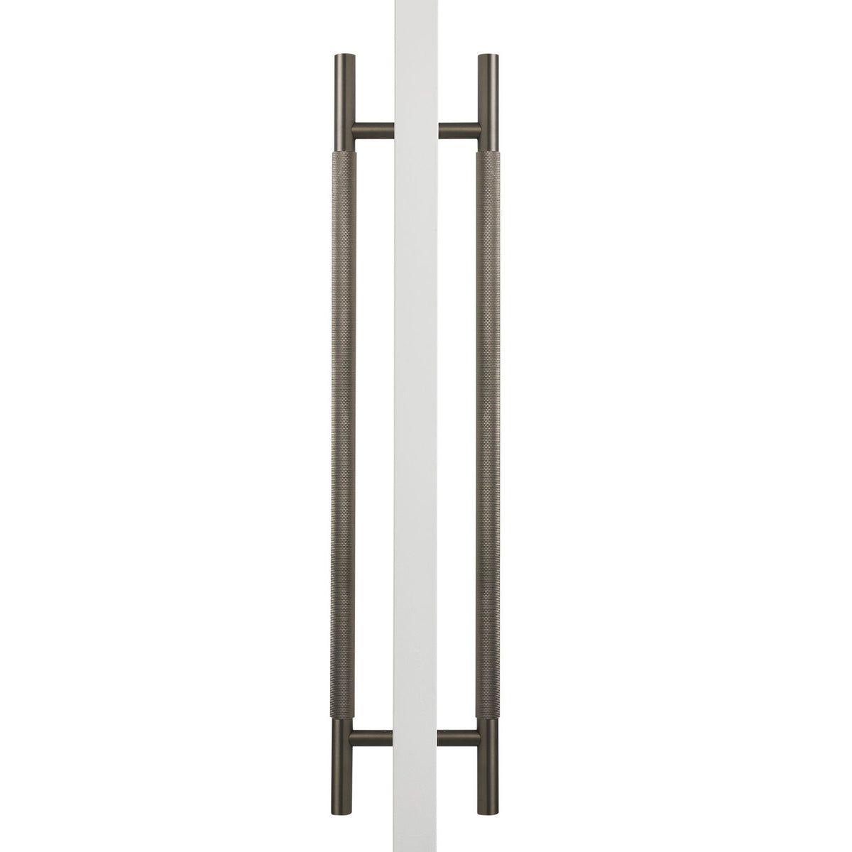 Gunmetal Knurled Back to Back Door Pull - Charmian