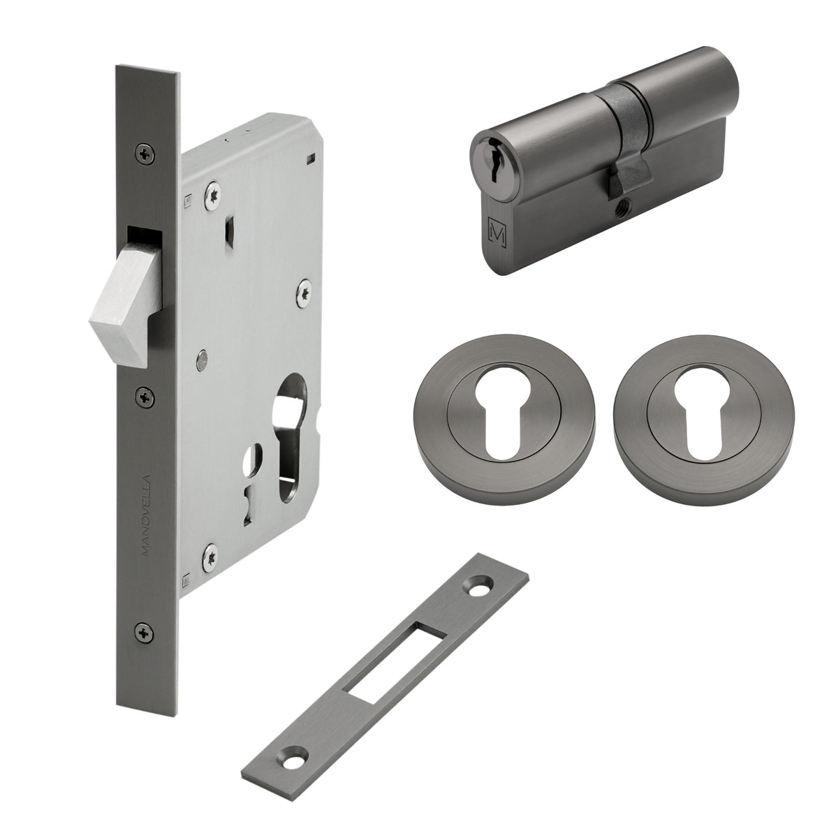 Gunmetal Sliding Door Lock Kit