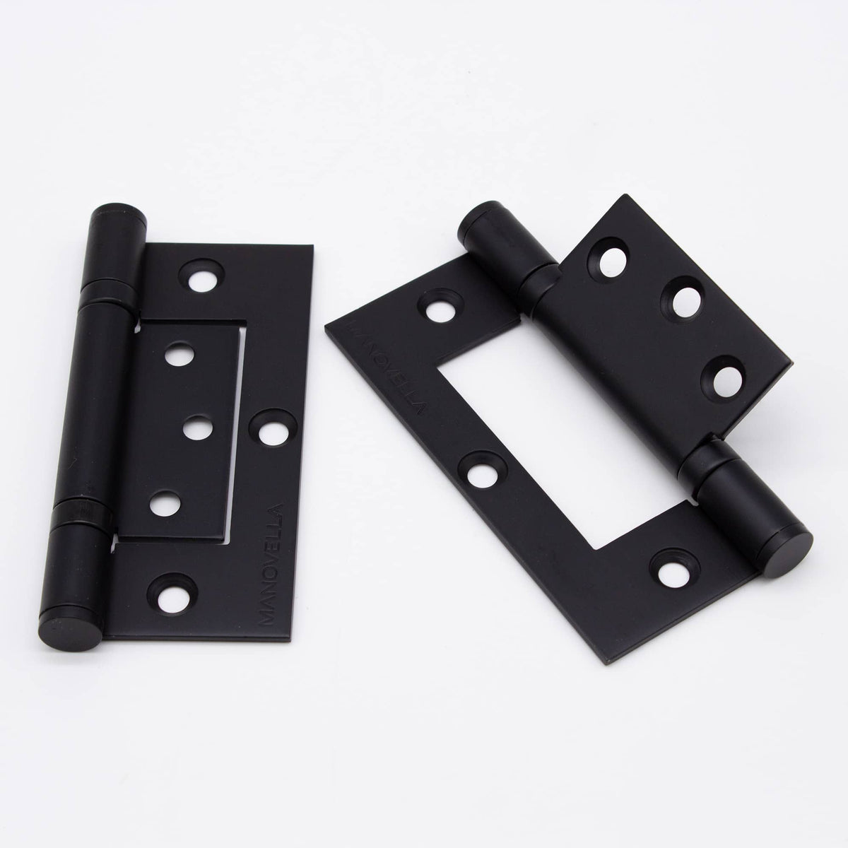 Matt Black Ball Bearing Fast Fix Hinge (Pair) 100mm x 70mm