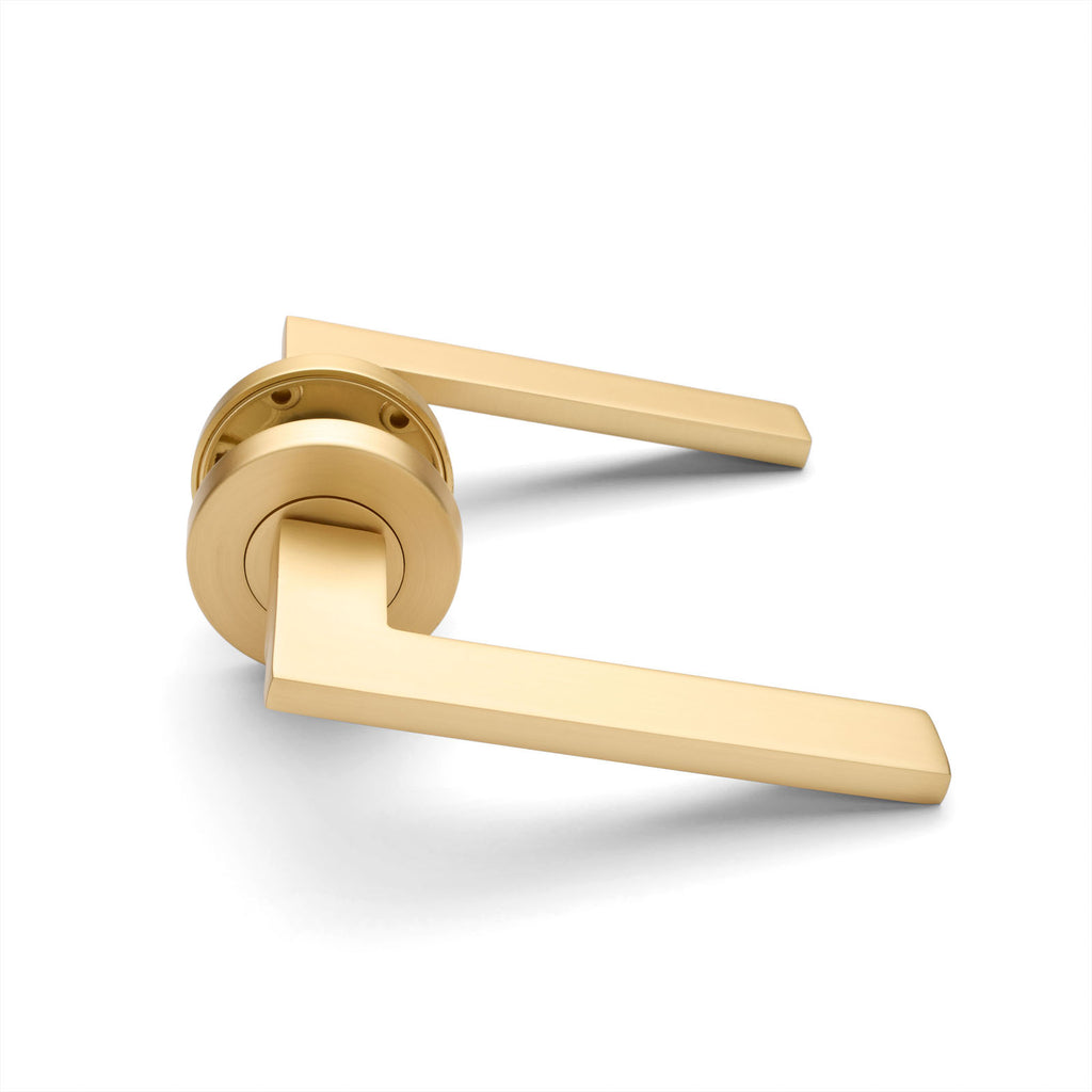 Satin Brass Passage Door Handle - Hamilton