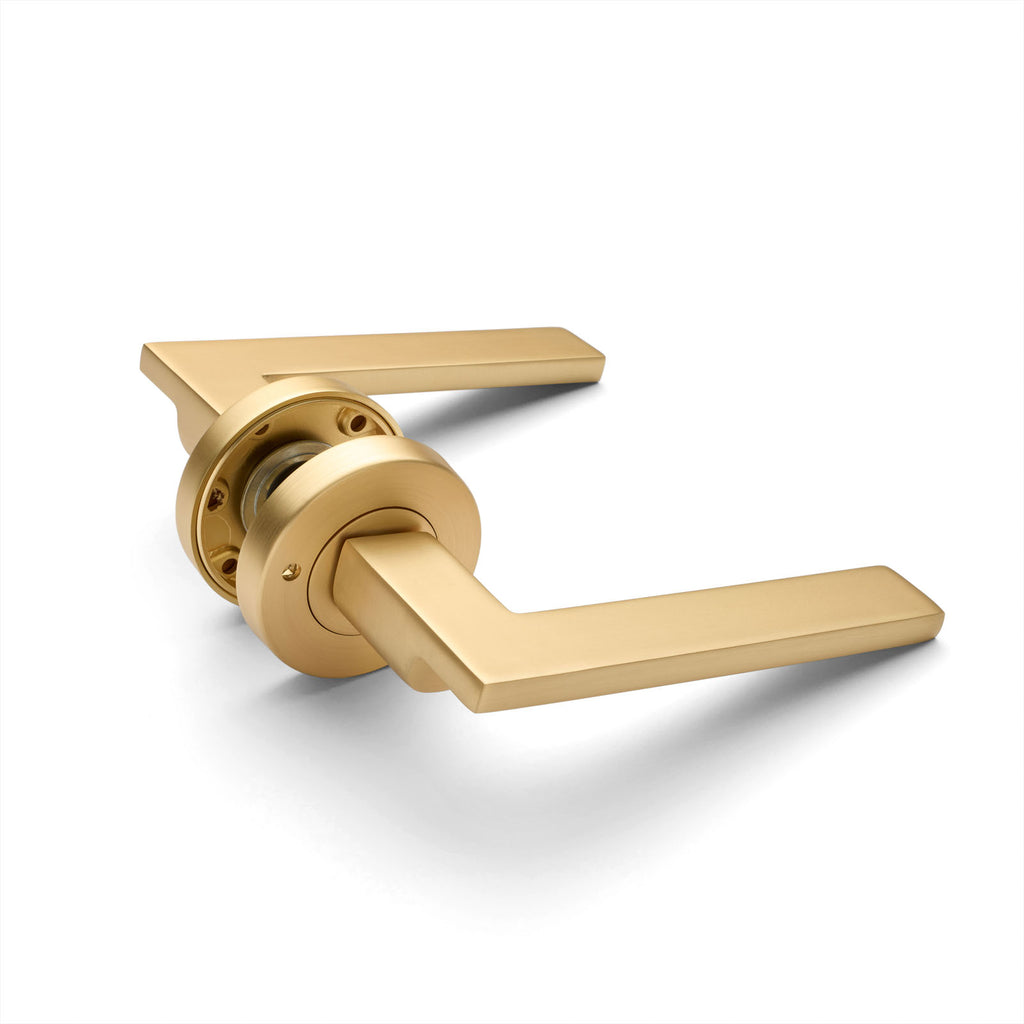 Satin Brass Privacy Door Handle - Hamilton