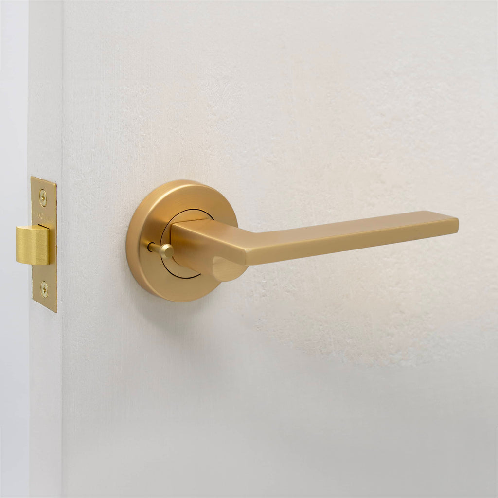 Satin Brass Privacy Door Handle - Hamilton