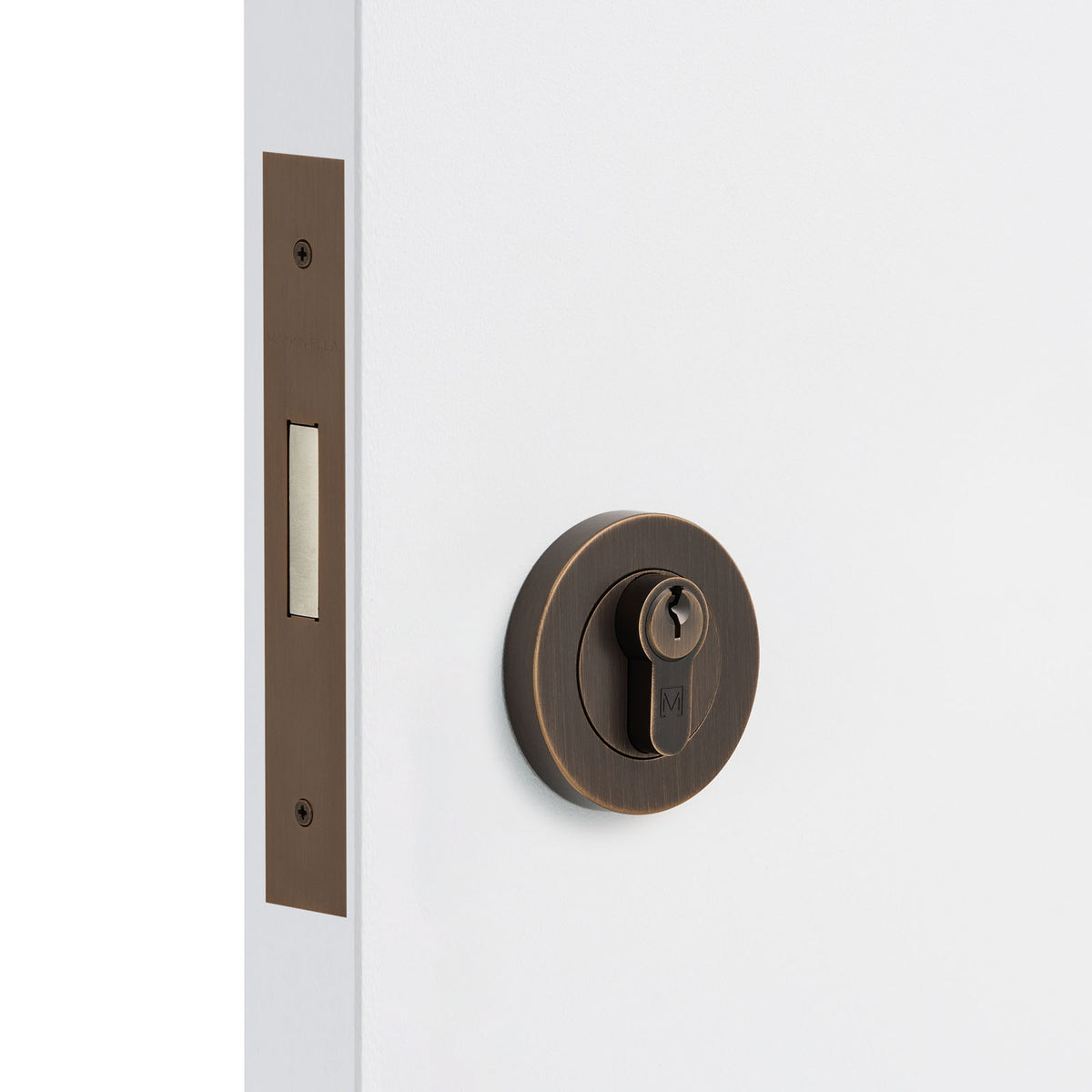 Aged Brass Euro Deadbolt Kit