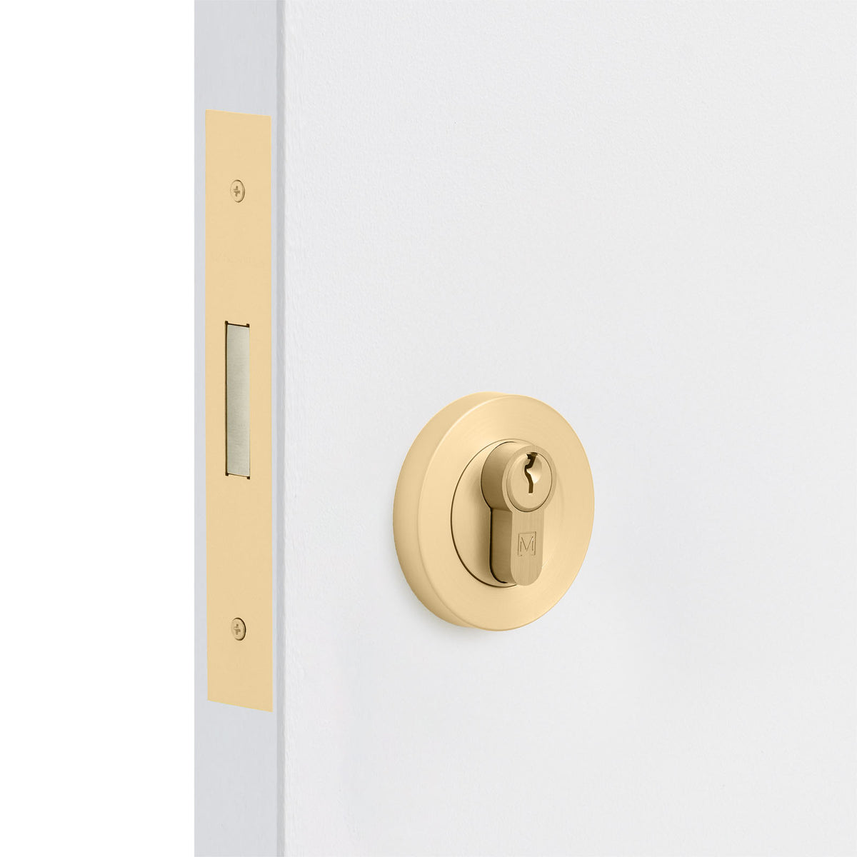 Satin Brass Euro Deadbolt Kit