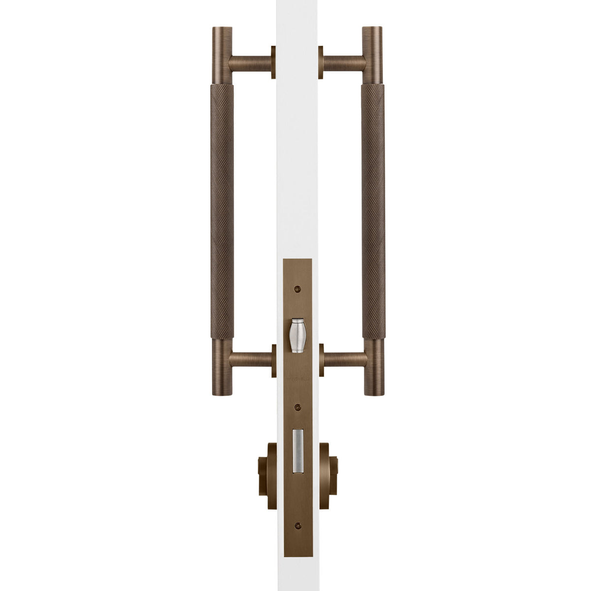 Aged Brass Roller Lock Kit - Charmian Pull