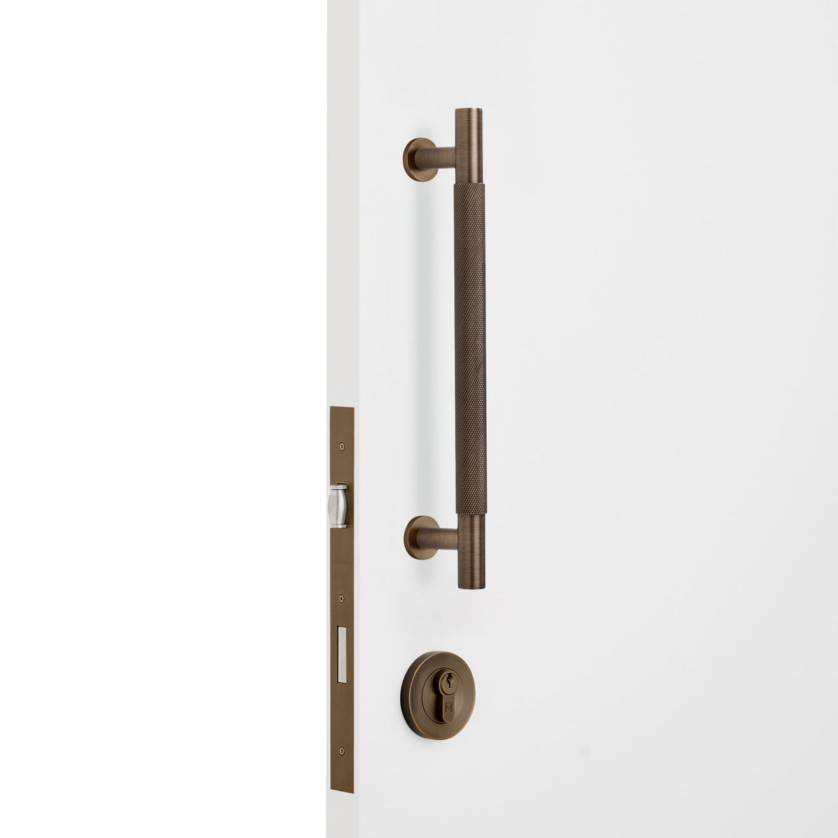 Aged Brass Roller Lock Kit - Charmian Pull